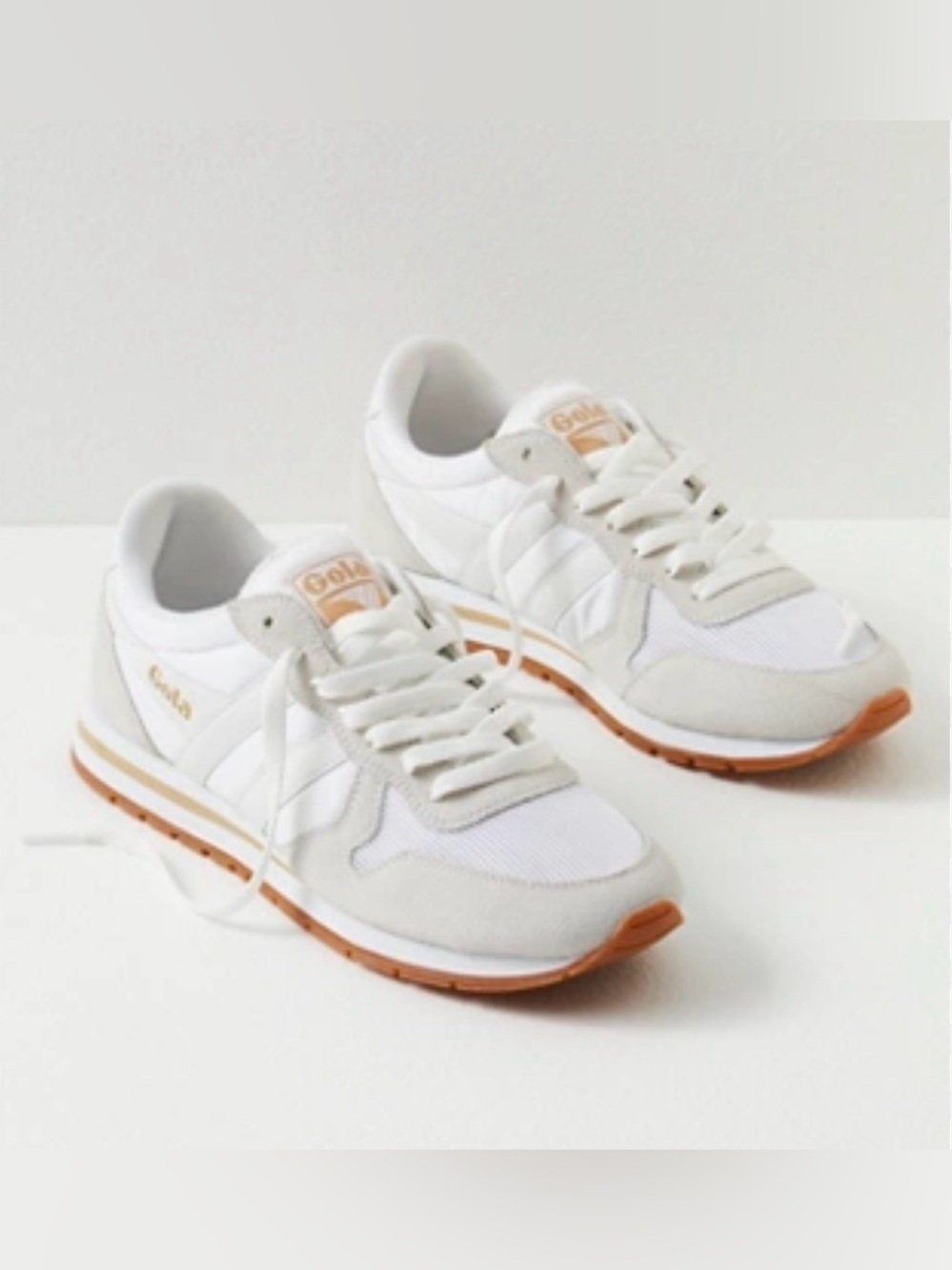 New Gola Women's Daytona White and Tan Retro Runner Sneakers Size 9